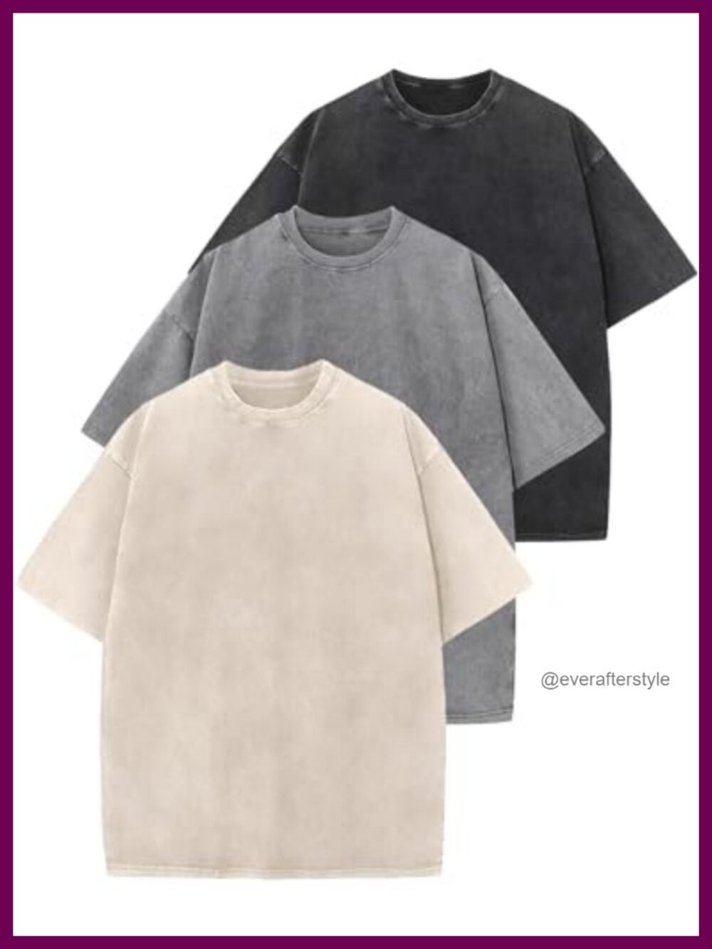 Oversized Acid Wash Cotton Tee Shirts for Women Baggy Boyfriend Vintage